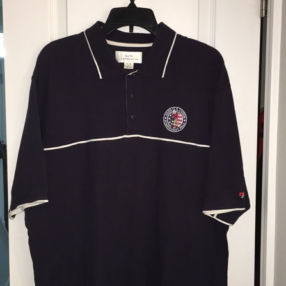 Vintage cutter & Buck Dk blue 2005 US Open Pinehurst Putter Boy Golf Polo Shirt